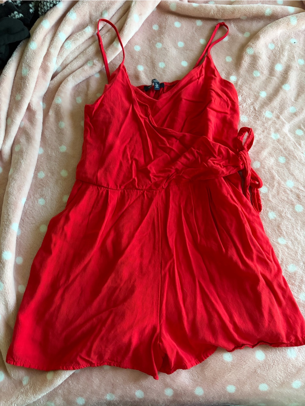 one clothing Red V-Neck Sleeveless romper